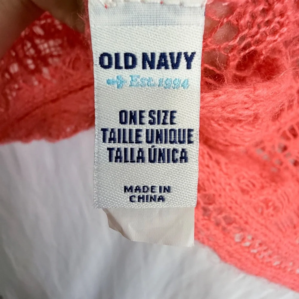 Old Navy Crochet‎ Poncho Top Womens Pink Boho Festival Beach Cover Up